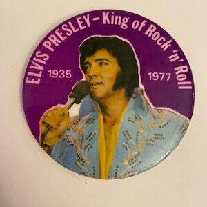 Elvis Presley King of Rock 'n' Roll Button
